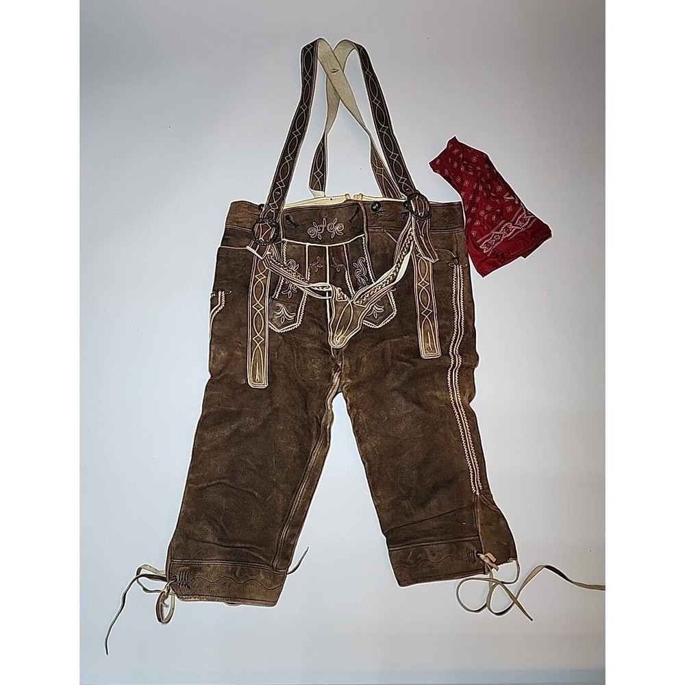 Authentic Oktoberfest SEIDL Lederhosen Leather Shorts And Suspenders
